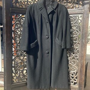 La Couture Couture Americana 
Black Lined Vintage Cashmere Coat.
